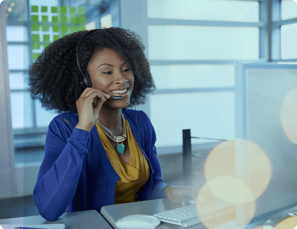 Betacare support specialist on a headset
