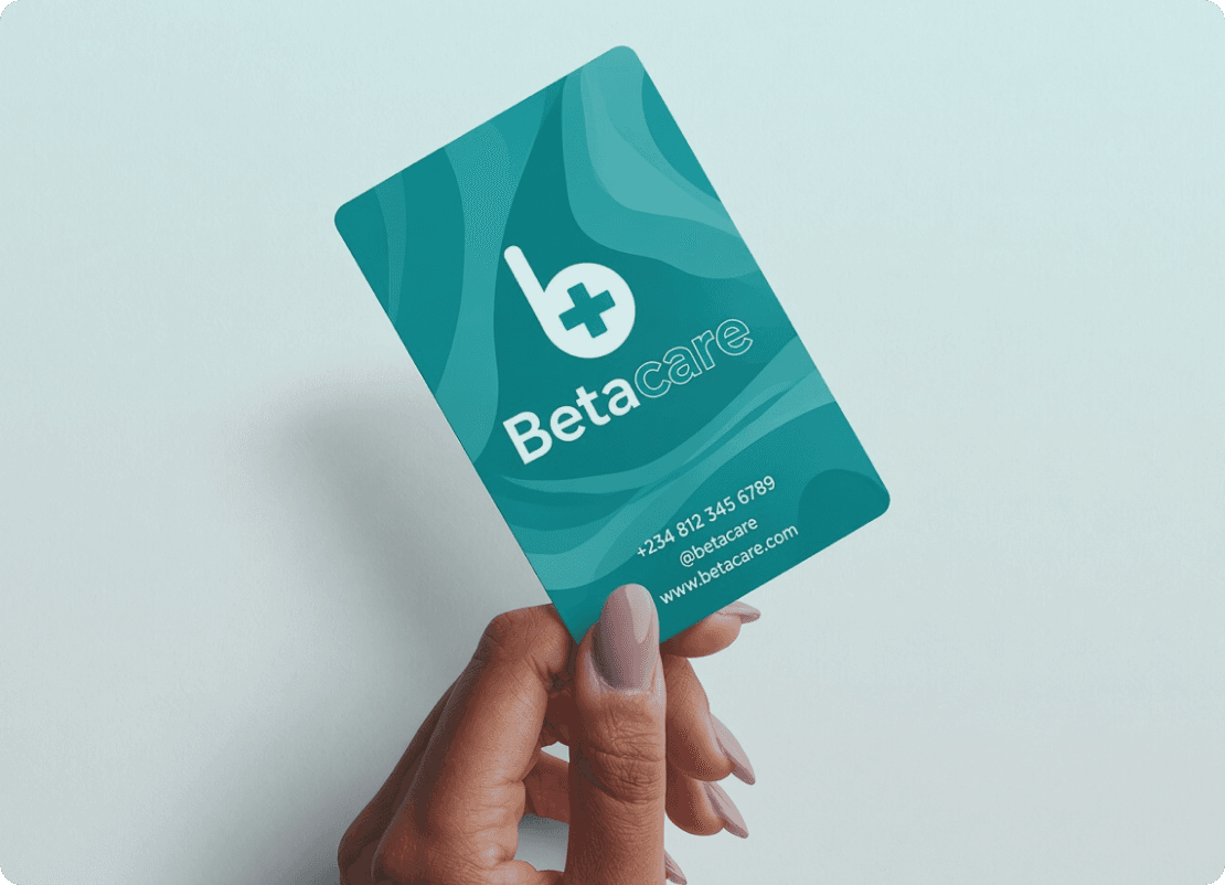Hand holding a Betacare card